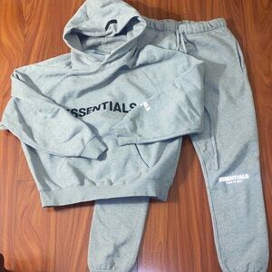 Essentials Men’s XS Light Gray Hoodie & Joggers Set